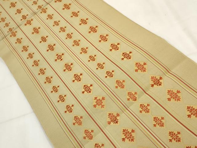 平和屋着物◎八寸名古屋帯 花菱間道 正絹 逸品 AABH7984wj