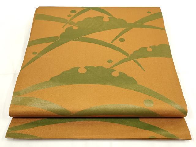 平和屋着物◎六通柄 本袋帯 雪輪芝文 正絹 逸品 AABH8006wj