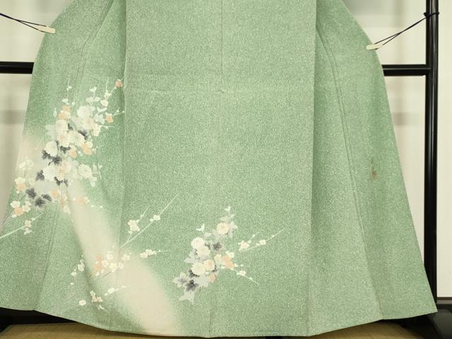 平和屋着物▽訪問着 単衣 作家物 枝花文 暈し染め 金彩 正絹 逸品 DABE4348az