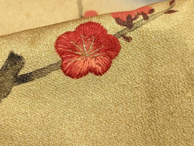 平和屋着物■豪華黒留袖 刺繍 枝梅文 暈し染め 金彩 正絹 逸品 DABE7644cd