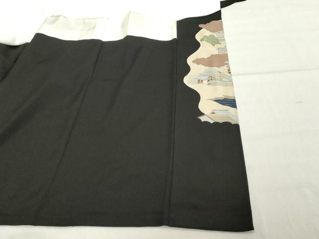 平和屋着物■豪華黒留袖 人物風景文 金彩 正絹 逸品 DABE7682cd