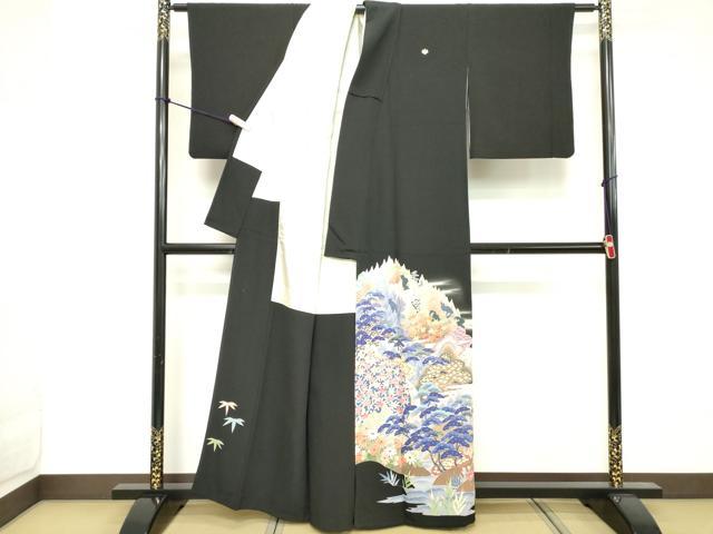 平和屋着物■豪華黒留袖 作家物 風景文 暈し染め 正絹 逸品 DABE7695cd