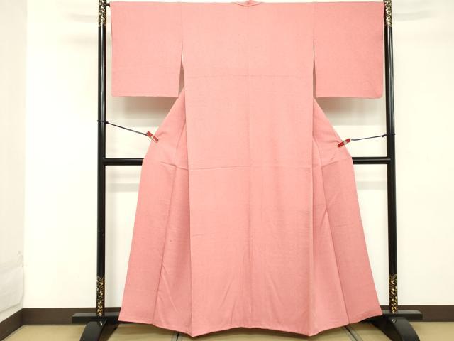 平和屋着物■上質な色無地 霞地紋 桃色 正絹 逸品 DABE7691cd