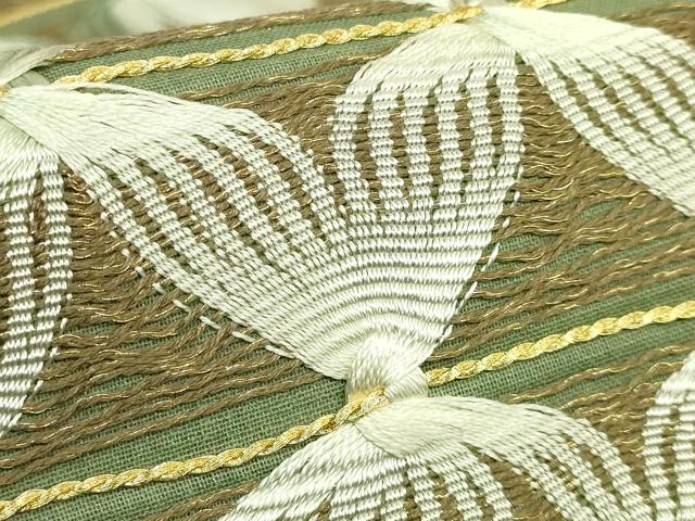 平和屋着物●極上 ひなや工房 くむ・あむ・おる 伊豆蔵明彦 もじり織 太鼓柄袋帯 金糸 逸品 DZAB6485kh6