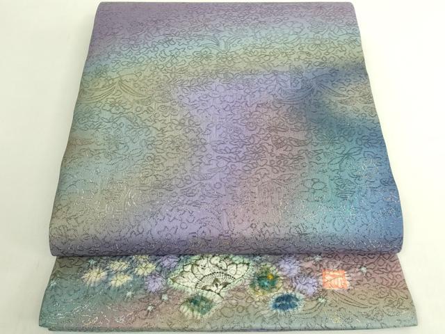 平和屋本店●極上 久保田一竹 幻の辻が花 太鼓柄袋帯 金銀糸 逸品 DZAB6498kh6