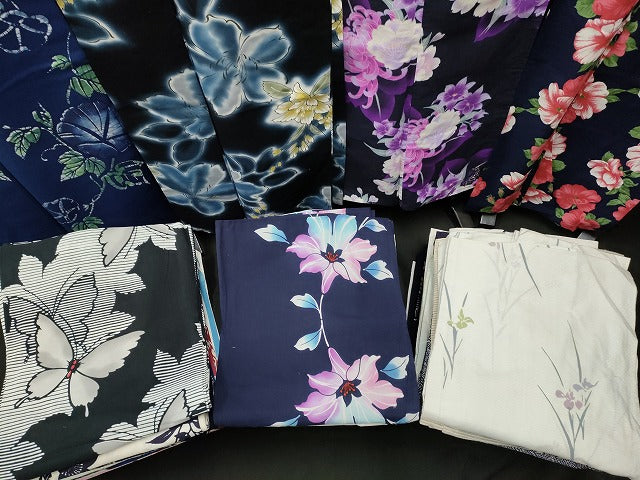 平和屋本店■浴衣 まとめて 45点 蝶 菊 花柄 朝顔 Kansai 山本寛斎 綿絽 など 着用可能多数 未使用品あり ppp3584