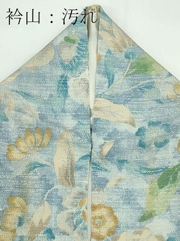 平和屋着物▽上質な小紋 単衣 草花文 正絹 逸品 CABF6492ou