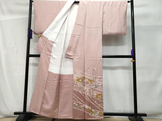 平和屋着物■色留訪問着 草花文 暈し染め 金彩 正絹 逸品 CABF1151fb
