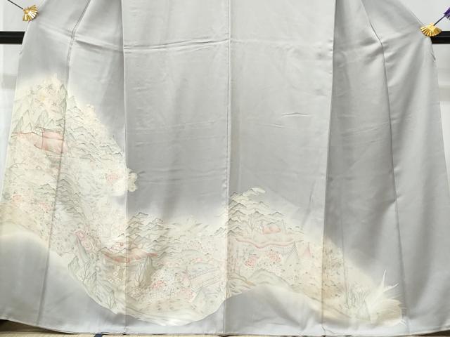 平和屋着物■豪華色留袖 駒刺繍 風景文 正絹 逸品 CABF1155fb