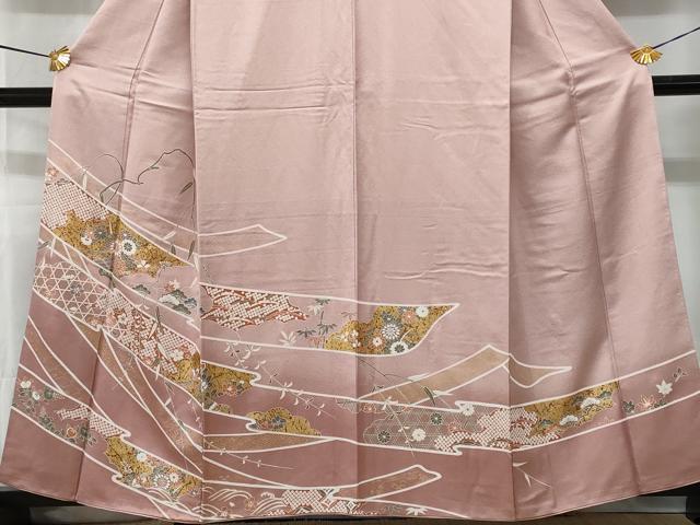 平和屋着物■色留訪問着 草花文 暈し染め 金彩 正絹 逸品 CABF1151fb