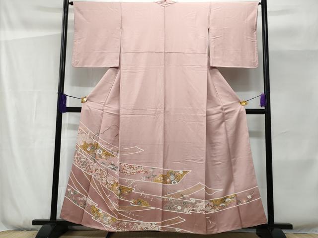 平和屋着物■色留訪問着 草花文 暈し染め 金彩 正絹 逸品 CABF1151fb