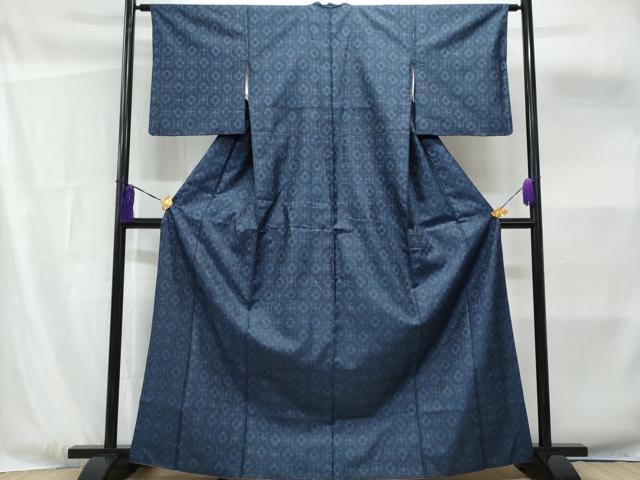 平和屋着物■本場村山大島紬 幾何学文 正絹 逸品 CABF6866fb