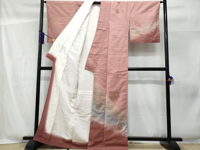 平和屋着物■中国三大刺繍 スワトウ刺繍 訪問着 紬地 亀甲花文 金彩 正絹 逸品 CABF6840fb