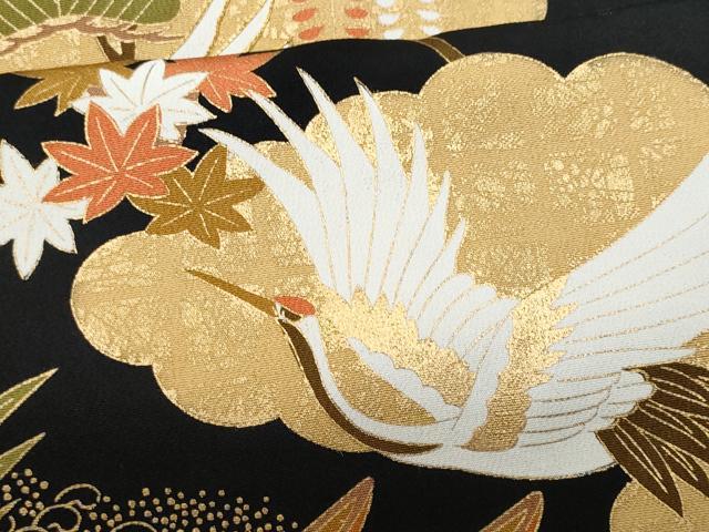 平和屋着物■豪華黒留袖 駒刺繍 飛鶴藤花房 金彩 正絹 逸品 CABF6878fb
