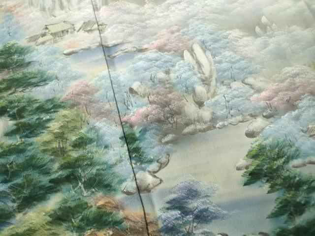 平和屋着物■豪華黒留袖 作家物 手描き 風景樹林文 暈し染め 正絹 逸品 DABE8662qa