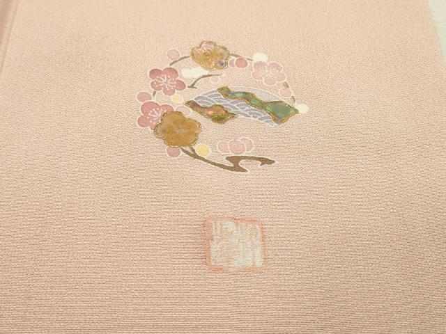 平和屋着物●高級染元 粋峰 林芳夫 京加賀友禅 訪問着 水辺風景文 暈し染 正絹 逸品 DABD5957fe