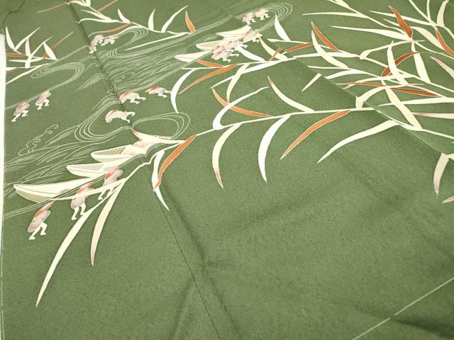 平和屋着物●訪問着 刺繍 人物風景文 松坂屋扱い 正絹 逸品 未使用 DABD5958fe