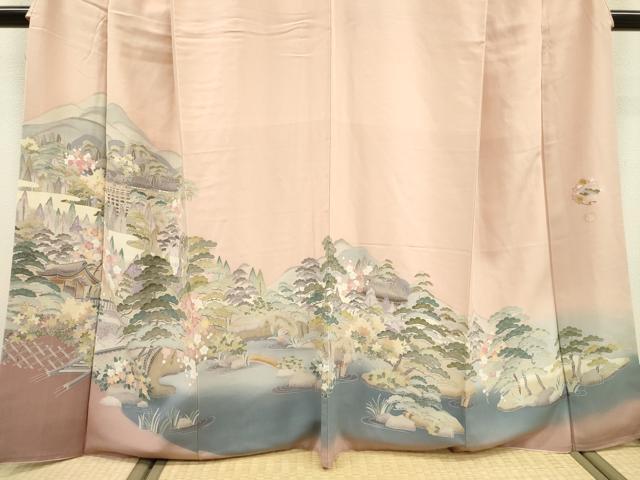 平和屋着物●高級染元 粋峰 林芳夫 京加賀友禅 訪問着 水辺風景文 暈し染 正絹 逸品 DABD5957fe
