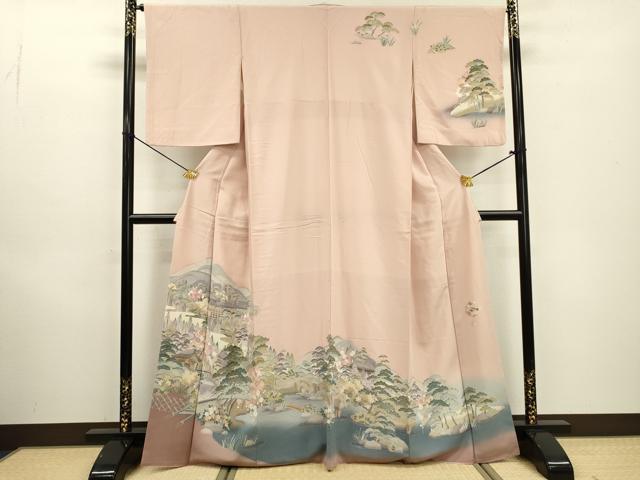 平和屋着物●高級染元 粋峰 林芳夫 京加賀友禅 訪問着 水辺風景文 暈し染 正絹 逸品 DABD5957fe