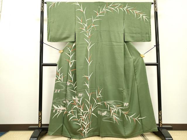 平和屋着物●訪問着 刺繍 人物風景文 松坂屋扱い 正絹 逸品 未使用 DABD5958fe