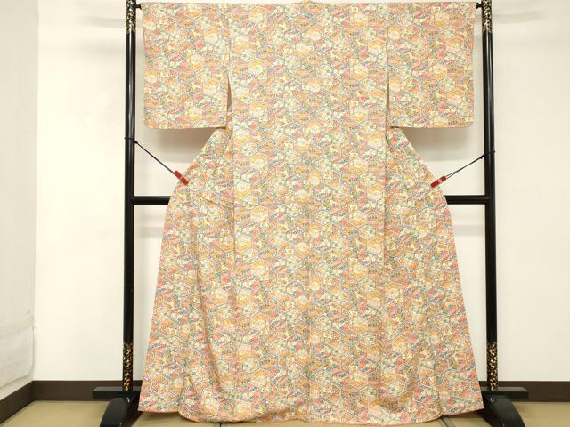 平和屋着物■上質な小紋 亀甲花文 正絹 逸品 DABE7798cd