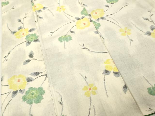 平和屋着物■上質な紬 枝花文 正絹 逸品 DABE7808cd