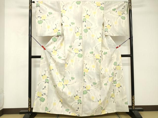 平和屋着物■上質な紬 枝花文 正絹 逸品 DABE7808cd