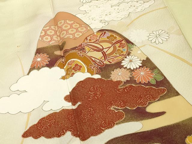 平和屋着物■訪問着 駒刺繍 鼓 暈し染め 金彩 正絹 逸品 DABE7804cd