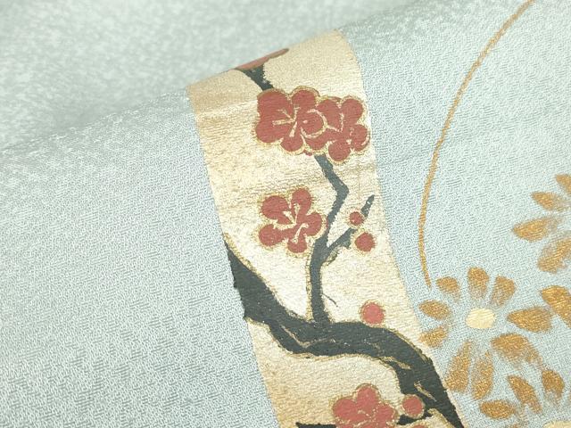 平和屋着物▽訪問着 単衣 短冊花文 手描き 暈し染め 金彩 正絹 逸品 DABE4415az