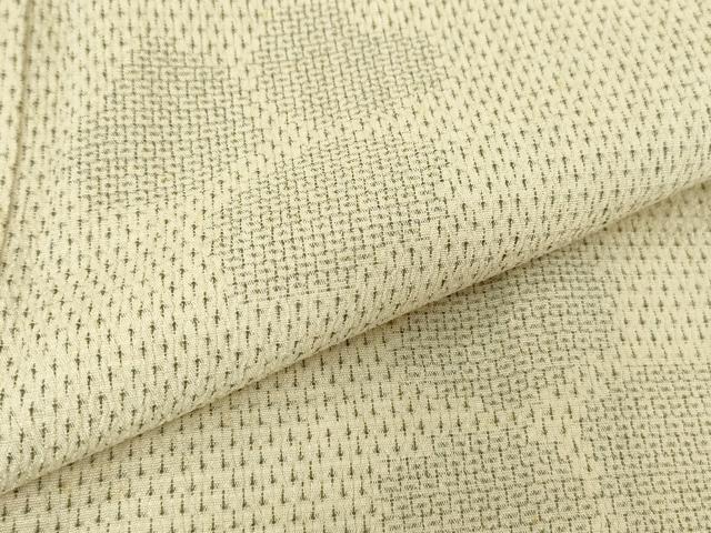 平和屋着物▽本塩沢 単衣 舞花文 110亀甲 正絹 逸品 DABE4448az