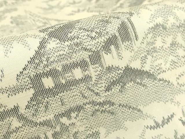 平和屋着物▽上質な紬 単衣 風景花文 正絹 逸品 DABE4441az