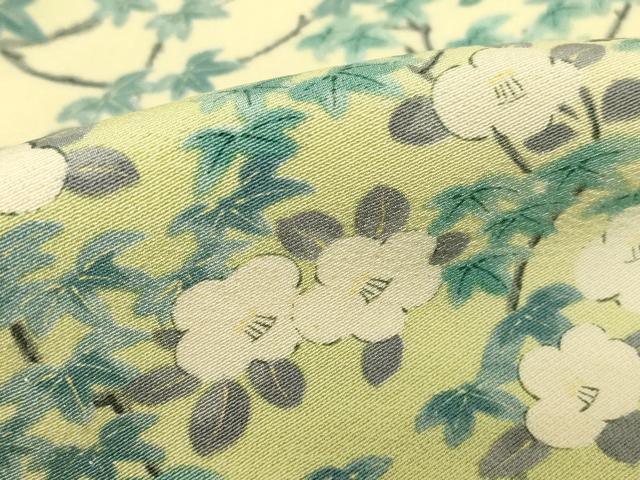 平和屋着物▽上質な小紋 単衣 枝花文 正絹 逸品 DABE4504az