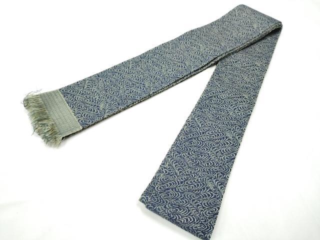平和屋着物●男性 本場筑前博多織 角帯 流水文 正絹 逸品 CABF8603hy