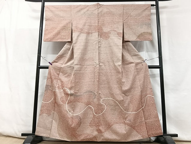 平和屋着物□訪問着 作家物 紬地 霞文 正絹 逸品 CABF5078xe