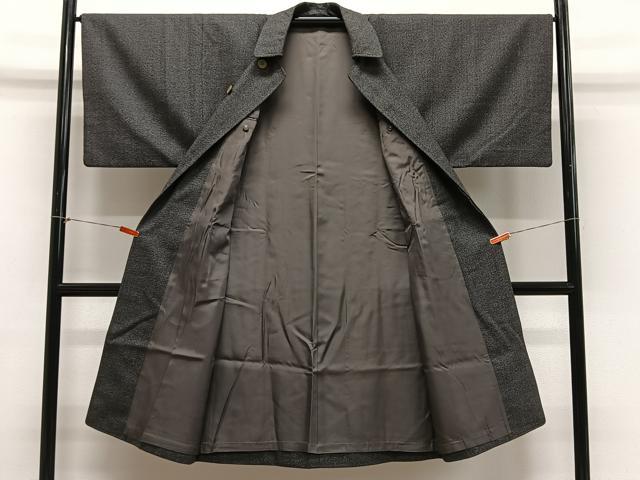 平和屋着物∞男性 和装コート 角袖 縞 ロング丈 CABE5128ua