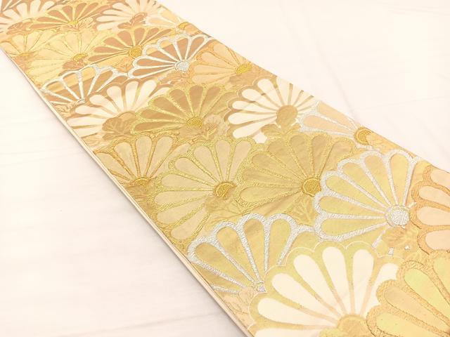 平和屋着物◎六通柄袋帯 花青海波 金銀糸 正絹 逸品 BAAX2208hv