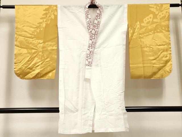 平和屋着物∵女の子 十三参り 子供 祝着・肌襦袢セット 草花文 鬼しぼ縮緬 逸品 DABE7026ma