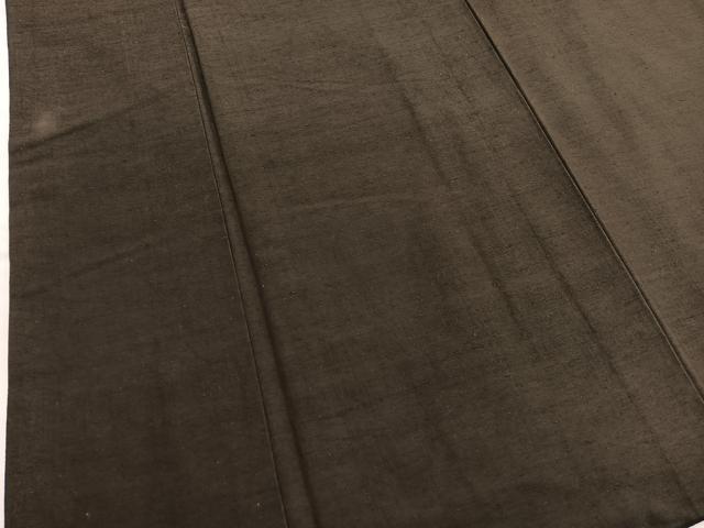 平和屋着物■男性 紬 色無地 藍媚茶色 正絹 逸品 BAAX2042hv