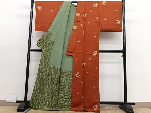 平和屋着物■訪問着 刺繍 雪輪花文 金彩 金通し地 正絹 逸品 BAAX2029hv