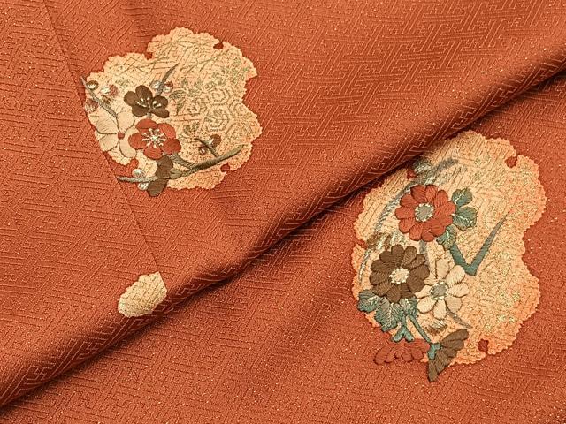 平和屋着物■訪問着 刺繍 雪輪花文 金彩 金通し地 正絹 逸品 BAAX2029hv