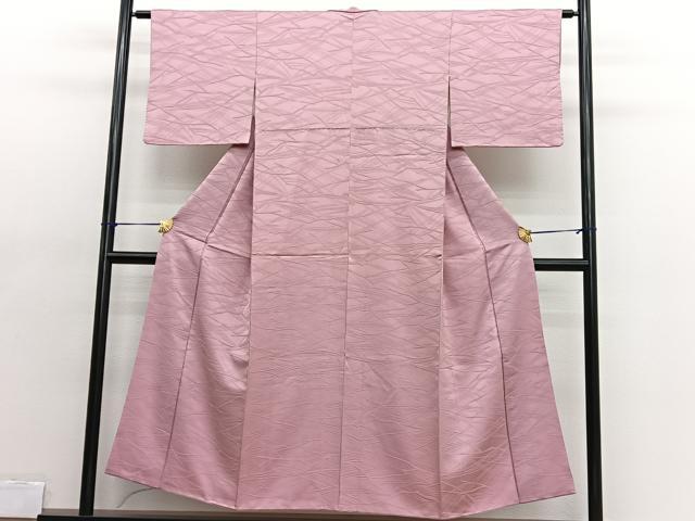 平和屋着物■上質な色無地 若松地紋 宍色 正絹 逸品 BAAX2044hv