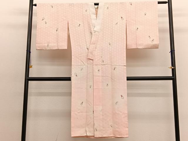 平和屋着物■長襦袢 無双仕立て 手描き こけし 暈し染め 正絹 逸品 BAAX2060hv