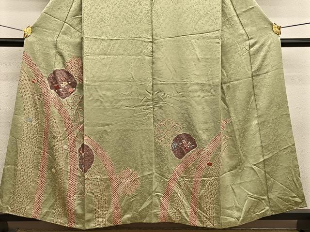 平和屋着物■訪問着 絞り 刺繍 立波花文 金彩 正絹 逸品 BAAX2079hv