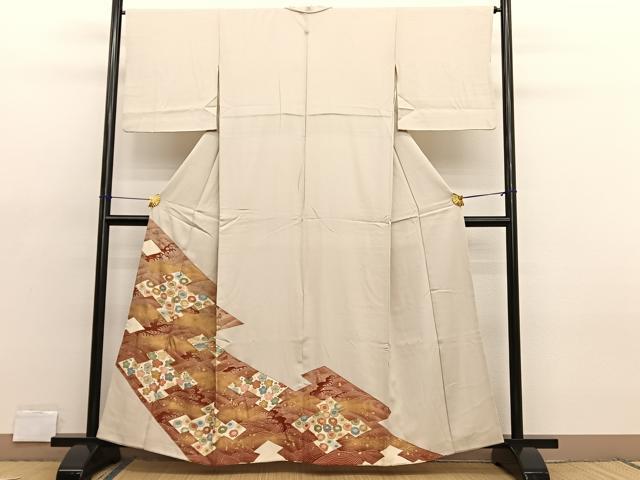 平和屋着物■豪華色留袖 立波花文 金彩 正絹 逸品 BAAX2091hv