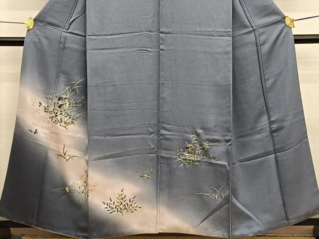 平和屋着物■訪問着 仕覆草葉文 暈し染め 金彩 正絹 逸品 BAAX2096hv