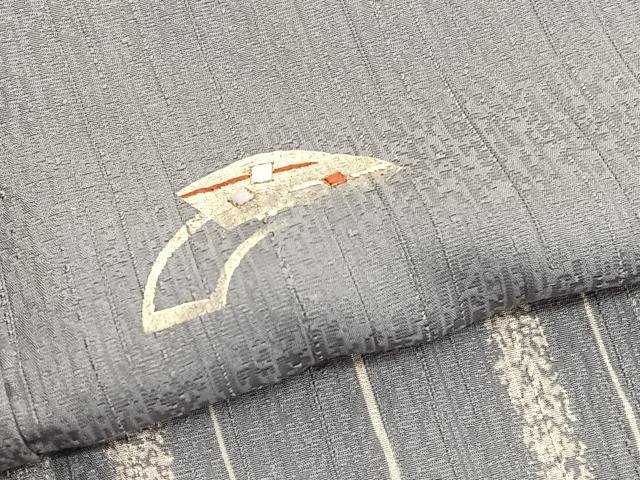 平和屋着物■訪問着 刺繍 地紙斜線文 銀彩 正絹 逸品 BAAX2119hv