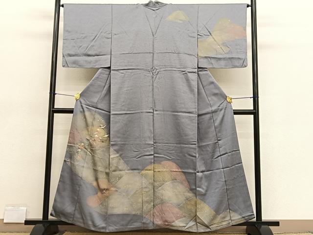 平和屋着物■訪問着 刺繍 飛鶴重山文 金銀彩 正絹 逸品 BAAX2121hv