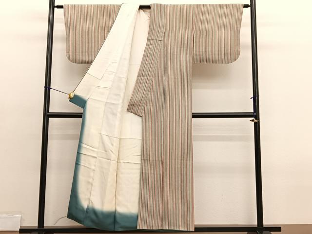 平和屋着物■上質な小紋 縞 正絹 逸品 BAAX2141hv