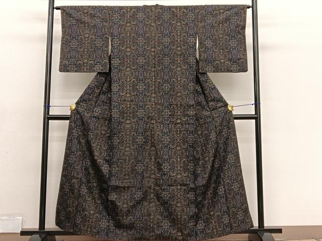 平和屋着物■上質な紬 飾花文 正絹 逸品 BAAX2154hv