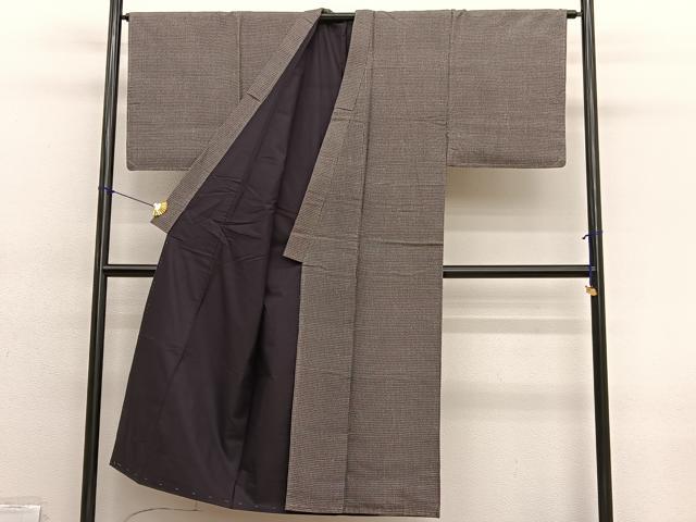 平和屋着物■男性 本場染大島紬 格子柄 正絹 逸品 未使用 BAAX2152hv